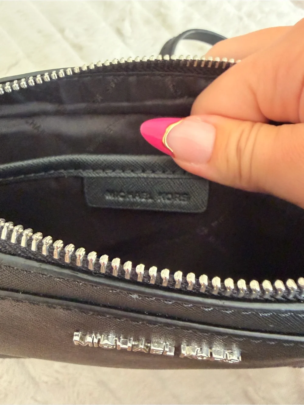Michael Kors Black Saffiano Leather Chain Crossbody